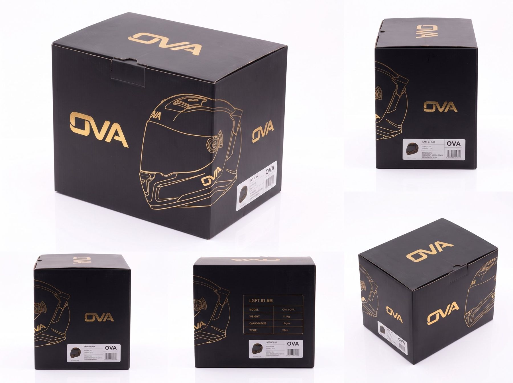Coffret OVA noir et or vu sous cinq angles