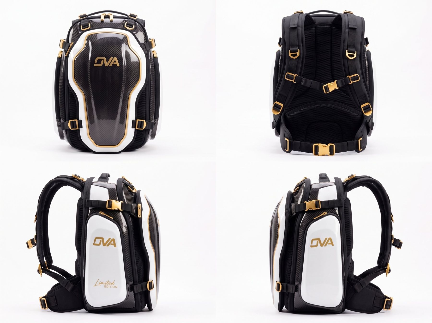 Sac à dos OVA Limited Edition vu de face, de dos et des deux profils